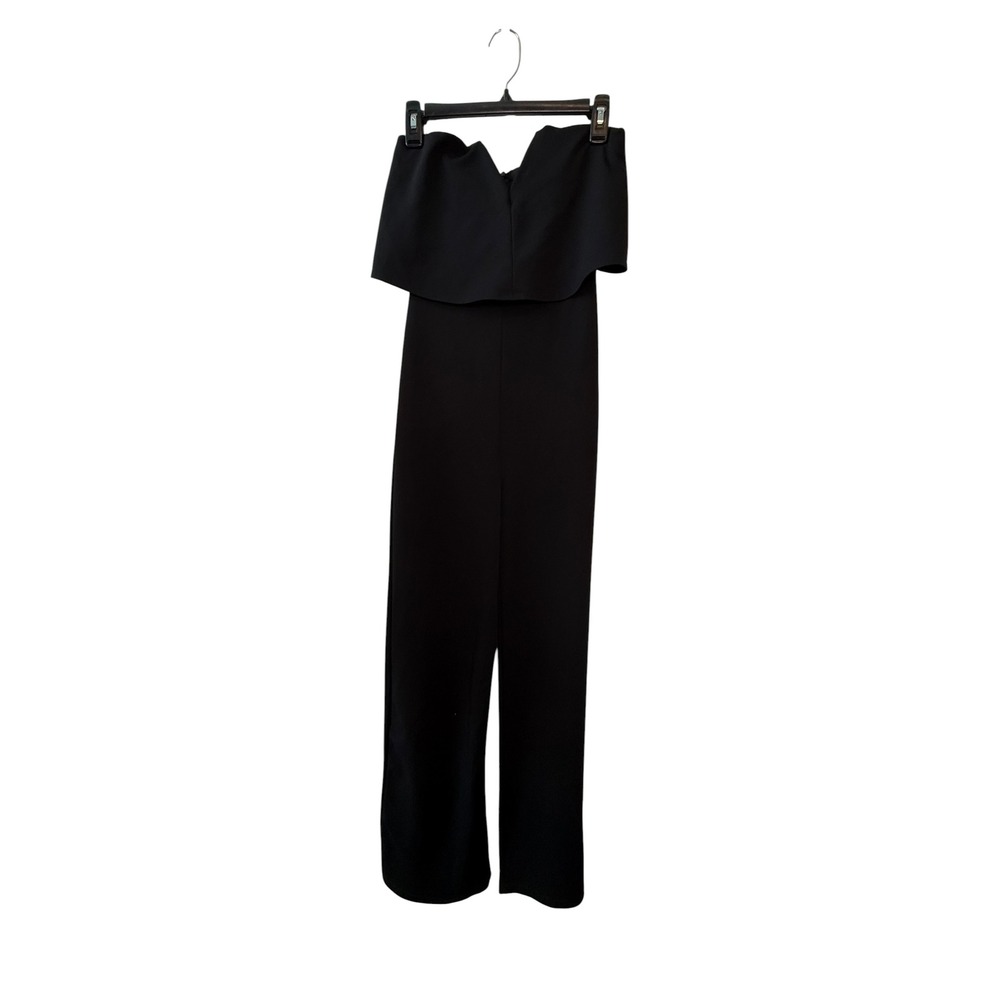Lulus Black Strapless Notched Popover Wide‎ Leg Jumpsuit Formal Size S - Picture 2 of 10